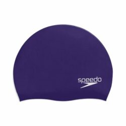 Speedo Elastomeric Silicone Solid Swim Cap, Black